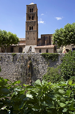 Bell tower and city walls, Provence, France, Europe