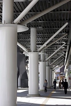 Niigata Station South Square and Pedestrian deck, Niigata, Japan, Asia