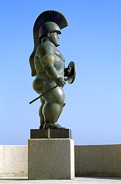 Statue by Botero, Museo Domus, A Coruna, Galicia, Spain, Europe