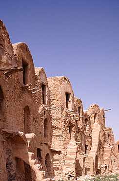 Ghorfa ruins, Tataouine, Tunisia, North Africa, Africa