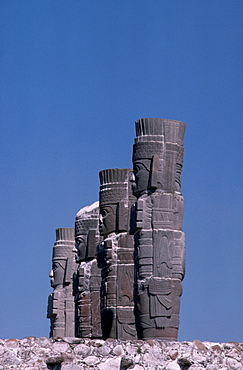 Toltec Atlantean figures, Tula, Mexico, North America