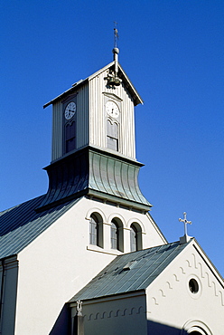 Tower of Domkirkja (cathedral), Reykjavik, Iceland, Polar Regions