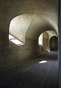 Arched passage, Castel Sant Elmo, Naples, Campania, Italy, Europe