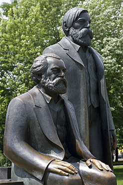 Statues of Karl Marx and Engels, Marx-Engels-Forum, Berlin, Germany, Europe