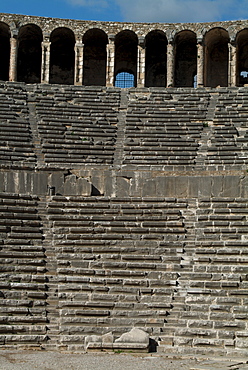 Steps, seating and arches at the Roman Amphitheatre, Aspendos