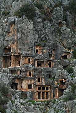 Rock-cut tombs, Myra, Lycia, Anatolia, Turkey, Asia Minor, Eurasia