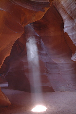 Abstract detail with beam of light, Antelope Canyon, near Page, Arizona, United States of America, North America