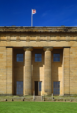 Entrance to Belsay Hall designed for Sir Charles Monck in Greek Revival style in 1807, Northumberland, England, United Kingdom, Europe