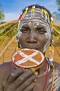 Local Mursi of the tribe of the Mursis, Omo valley, Ethiopia, Africa