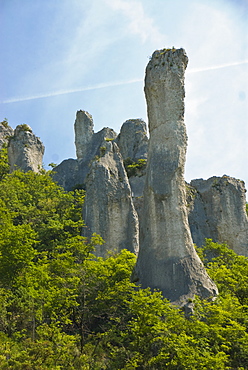 Huge stone towers in the Ucka Canyon, Istria, Croatia, Europe