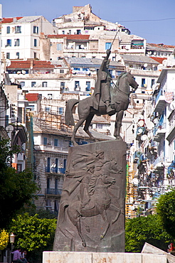 The statue of Abdel Kader at Place Abdel Kader, Algiers, Algeria, North Africa, Africa