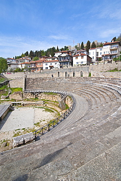 Amphitheatre at Ohrid at Lake Ohrid, UNESCO World Heritage Site, Macedonia, Europe