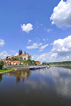 Cruise ship on the River Elbe, Meissen, Saxony, Germany, Europe