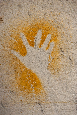 Aboriginal hand painting, Carnarvon Gorge, Queensland, Australia, Pacific