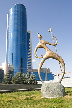 Modern architecture near Bayterek Tower, Astana, Kazakhstan, Central Asia, Asia