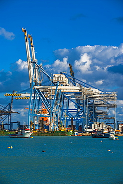 The modern cargo port of Birzebbuga, Malta, Mediterranean, Europe