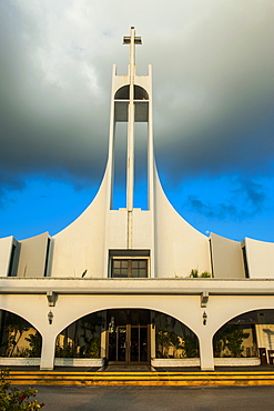 Church at sunset, Saipan, Northern Marianas, Central Pacific, Pacific