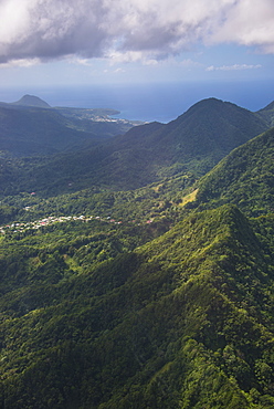 Aerial of Dominica, West Indies, Caribbean, Central America 