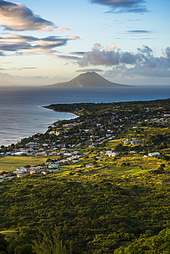 View to St. Eustatius from Brimstone Hill Fortress, St. Kitts, St. Kitts and Nevis, Leeward Islands, West Indies, Caribbean, Central America 