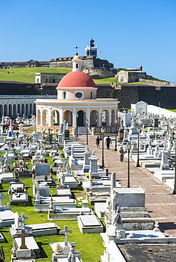 Cemetery in castle of San Felipe del Morro, UNESCO World Heritage Site, San Juan Historic Site, Puerto Rico, West Indies, Caribbean, Central America 