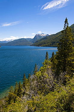 Beautiful mountain lake in the Los Alerces National Park, Chubut, Patagonia, Argentina, South America 