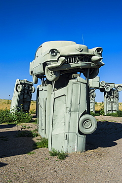 Carhenge, a replica of England's Stonehenge, made out of cars near Alliance, Nebraska, United States of America, North America 