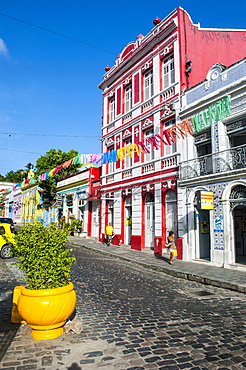 Colourful colonial architecture, Olinda, UNESCO World Heritage Site, Pernambuco, Brazil, South America 