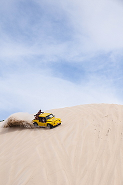 Riding down the sand with sand buggies in Natal, Rio Grande do Norte, Brazil, South America