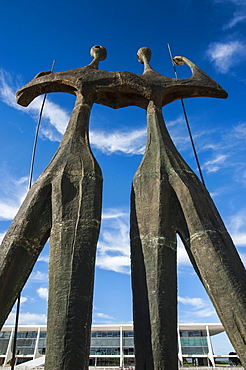 Dois Candangos (The Warriors), monument of builders of Brasilia, Brazil, South America 