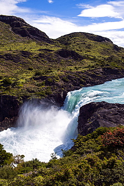 Salto Grande waterfall in the Torres del Paine National Park, Patagonia, Chile, South America