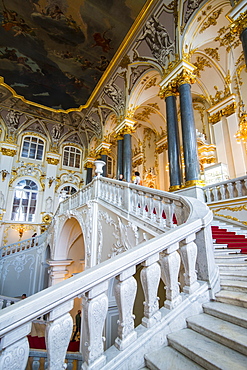 Jordan main staircase in the Hermitage (Winter Palace), UNESCO World Heritage Site, St. Petersburg, Russia, Europe