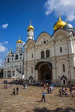 Archangel and Assumption Cathedral on Sabornaya Square, The Kremlin, UNESCO World Heritage Site, Moscow, Russia, Europe