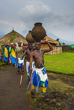 Ceremony of former poachers, in the Virunga National Park, Rwanda, Africa