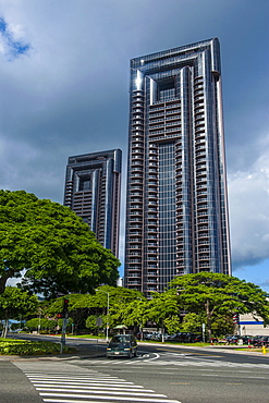 High rise building in downtown Honolulu, Oahu, Hawaii, United States of America, Pacific