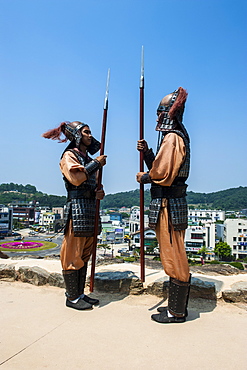 Changing of the guard ceremony, Gongsanseong, Gongju Castle, South Chungcheong Province, South Korea, Asia