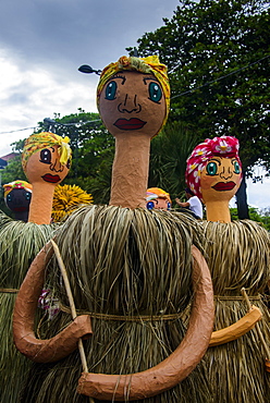 Long necked masks, Carneval (Carnival) in Santo Domingo, Dominican Republic, West Indies, Caribbean, Central America