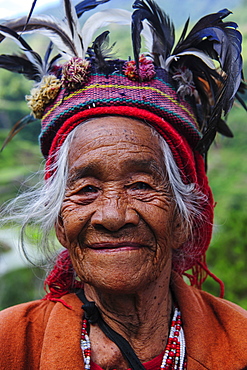 Traditional dressed Ifugao woman, Banaue, UNESCO World Heritage Site, Northern Luzon, Philippines, Southeast Asia, Asia