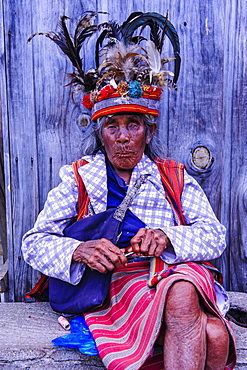 Traditional dressed Ifugao woman, Banaue, UNESCO World Heritage Site, Northern Luzon, Philippines, Southeast Asia, Asia