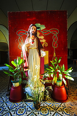 Jesus statue in the interior of the church of Santa Maria, UNESCO World Heritage Site, Ilocos Norte, Northern Luzon, Philippines, Southeast Asia, Asia