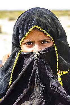 Rashaida girl in the desert around Massawa, Eritrea, Africa