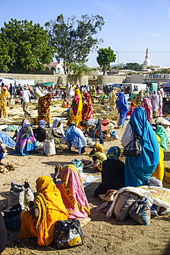 Women selling their goods on the colourful Monday market of Keren, Eritrea, Africa