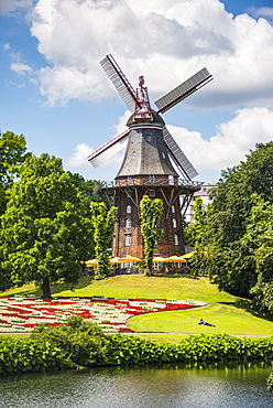 Old wind mill in Bremen, Germany, Europe