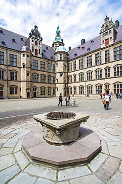 Inner yard in Kronborg Renaissance castle, UNESCO World Heritage Site, Helsingor, Denmark, Scandinavia, Europe