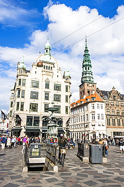 Amagertorv (Amager Square), part of the Stroget pedestrian zone, Copernhagen, Denmark, Scandinavia, Europe