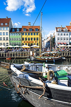 Fishing boats in Nyhavn, 17th century waterfront, Copenhagen, Denmark, Scandinavia, Europe