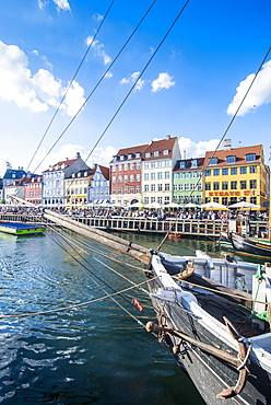 Fishing boats in Nyhavn, 17th century waterfront, Copenhagen, Denmark, Scandinavia, Europe