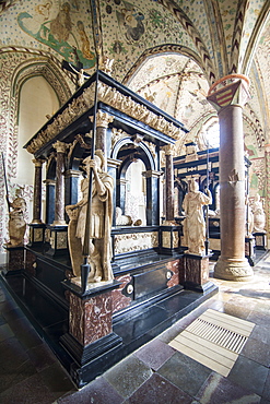 Sepulchral monument Cathedral of Roskilde, UNESCO World Heritage Site, Roskilde, Denmark, Scandinavia, Europe