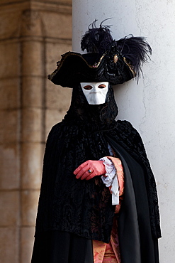 Masks at Venice Carnival in St. Mark's Square, Venice, Veneto, Italy, Europe