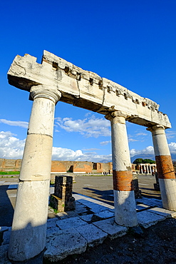 The Forum, Pompeii, UNESCO World Heritage Site, the ancient Roman town near Naples, Campania, Italy, Europe