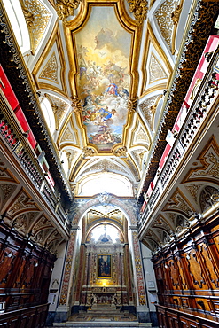 The Sacristy of the San Domenico Maggiore Church housing the coffins of members of the royal Aragonese family, Naples, Campania, Italy, Europe